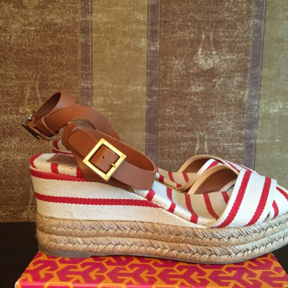 Tory Burch Red & Cream Size 8 Women Shoes - Picture 2 of 4